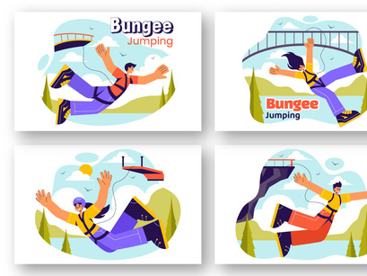 9 Bungee Jumping Sport Illustration