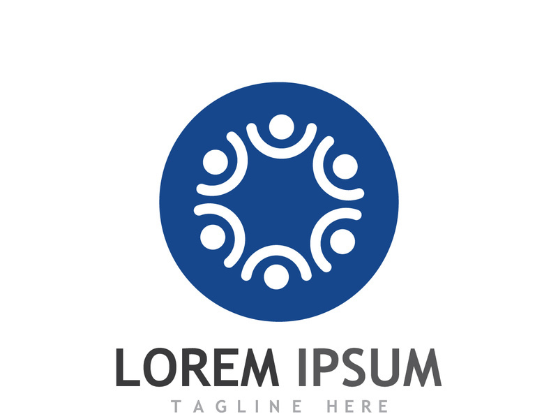 People social community logo design with creative idea