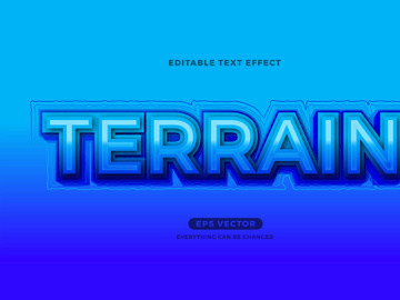 Terrain editable text effect vector template preview picture