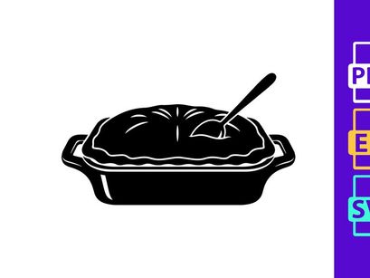 Savory Pie with Spoon Silhouette