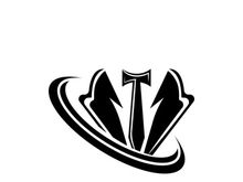 Classic tie icon and suit fashion man logo design