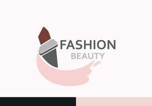 Lipstick logo design for makeup fashion shop and beauty vector cosmetic design template