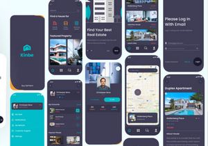 Kinbe - Real Estate Project App (Dark Version) UI Kit