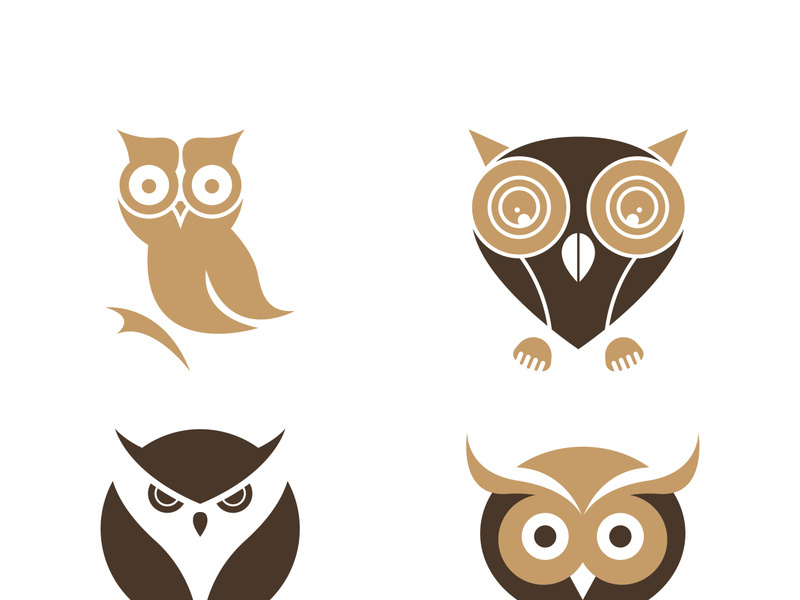 Owl logo icon design animal and simple business abstract vector