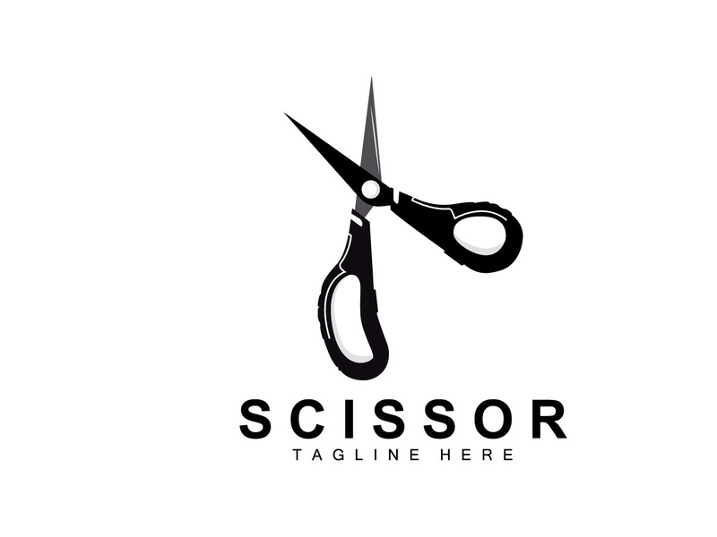 Scissors Logo Design, Barbershop Shaver Vector, Babershop Scissors Brand Illustration