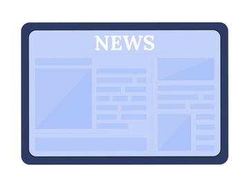 Tablet with news semi flat color vector object preview picture
