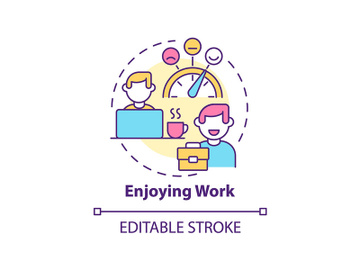 Enjoying work concept icon preview picture