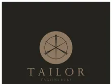 tailor logo icon illustration template combination of buttons for clothes, thread and sewing machine, for clothing product design, convection companies, fashion in vector form