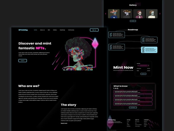 NFT Market Landing Page Template Design