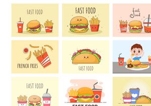 30 Fast food and Burger Vector