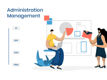 flat illustration Administration Management planning online business marketing preview picture