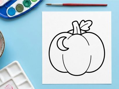 Handgezeichneter Halloween-Kürbis mit herzförmigen Augen. Niedlicher Cartoon-Kürbislaternen-Schnörkel für festliche Herbstdesigns.