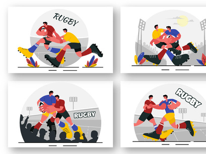 9 Rugby Player Illustration