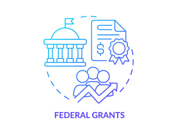 Federal grants blue gradient concept icon preview picture