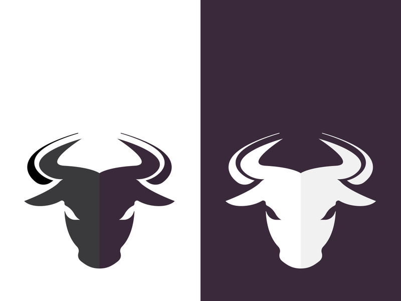 Bull head logo vector icon design