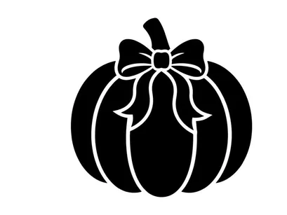 Calabaza negra de Halloween con moño para decoración de otoño y festividades