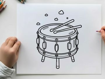 Drum set isolated vector illustration flat design preview picture