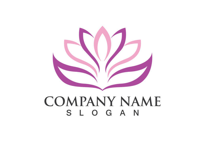 People yoga health in lotus flower logo