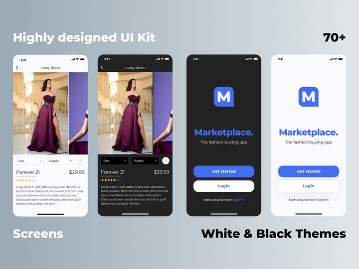 Modern and stylish e-commerce shopping APP application UI kit