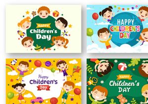 17 Happy Children Day Vector Illustration