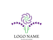 Fresh lavender flower logo vector flat design
