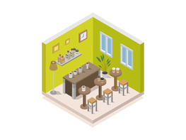 Bar room isometric illustrator preview picture