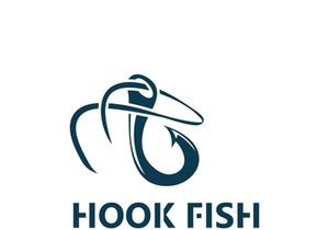 Hook Fishing logo simple and modern vintage rustic vector design style template illustration