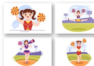 16 Cheerleader Girl Illustration