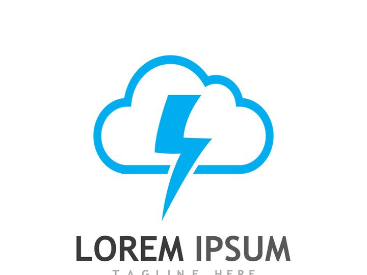 Colorful electric lightning logo design.