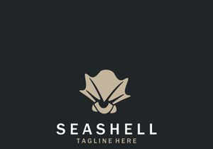 Seashell Logo. Ocean Animals premium quality graphic outline symbols collection