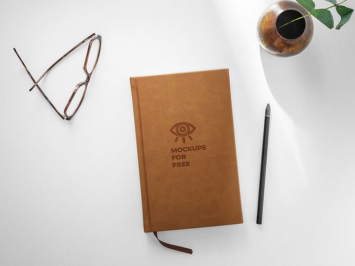Diary On The Table Mockup