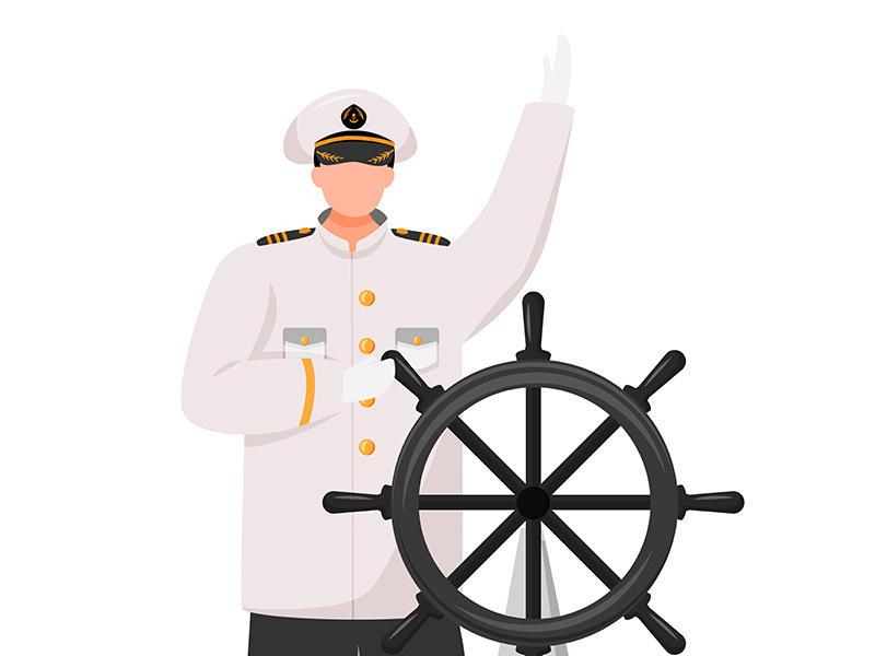 Captain flat vector illustration