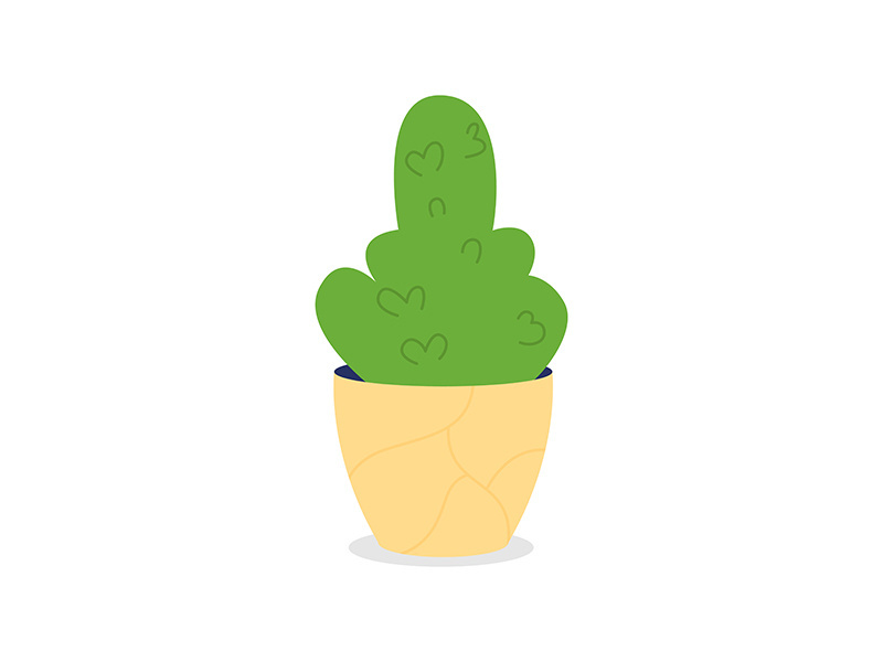 Small plant for desk at workplace semi flat color vector object