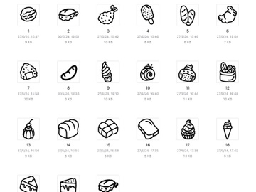 21 svg icons illustration food stickers preview picture