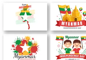 17 Myanmar Independence Day Illustration