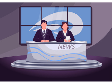 Breaking news flat color vector illustration preview picture