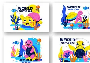 10 World Turtle Day Illustration