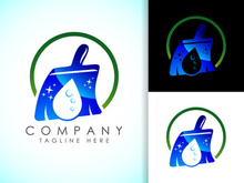 House Cleaning Service Logo Design Template, Cleaning company logo sign symbol.