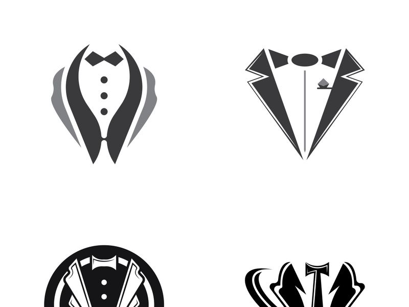 Classic tie icon and suit fashion men logo design