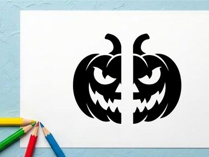 Halloween Jack-o'-lantern with Menacing Face for Fall Decor