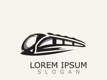 Modern Train logo image design transport railway icon template