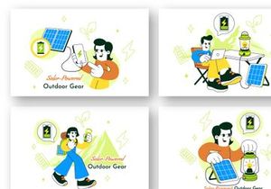 10 Solar Powered Outdoor Gear Illustration