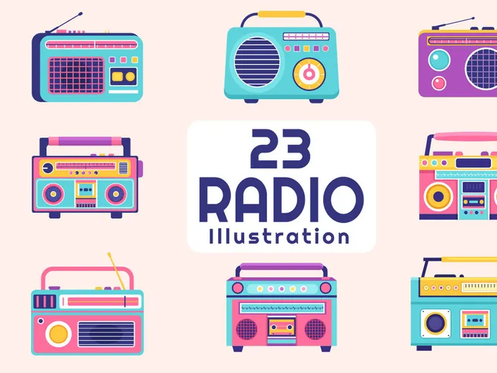 23 Radio Player Style Illustration