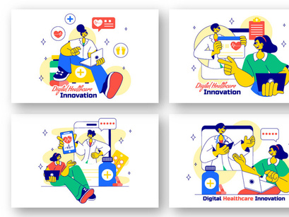 10 Digital Healthcare Innovation Illustration
