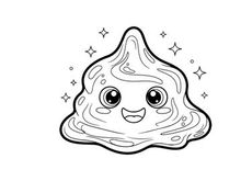 Cute amoeba character smiling vector illustration flat design