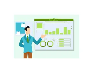 Businessman Presentation flat design concept