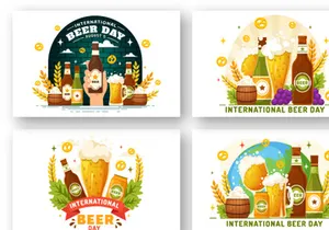 12 International Beer Day Illustration