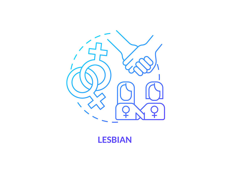 Lesbian blue gradient concept icon