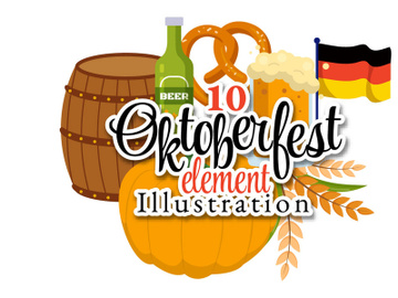 10 Happy Oktoberfest Beer Festival Elements Illustration preview picture