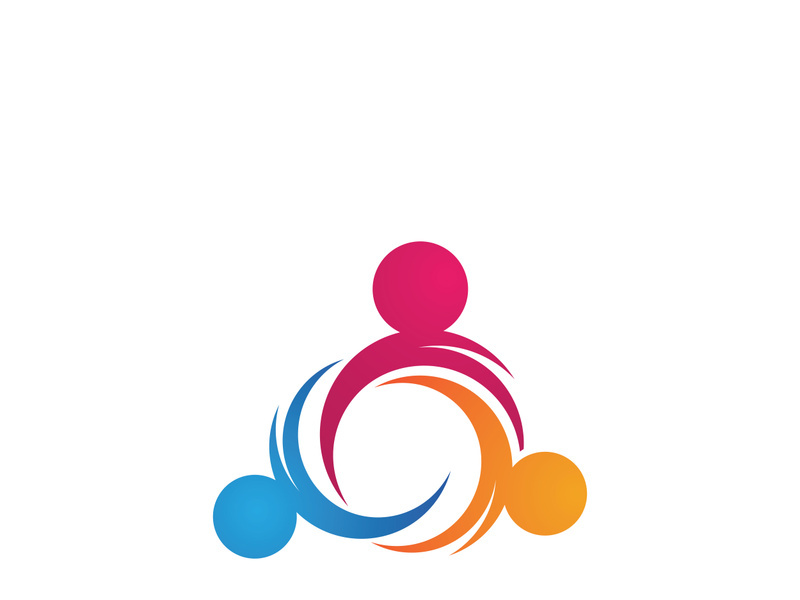 Family care and Community, network social icon logo